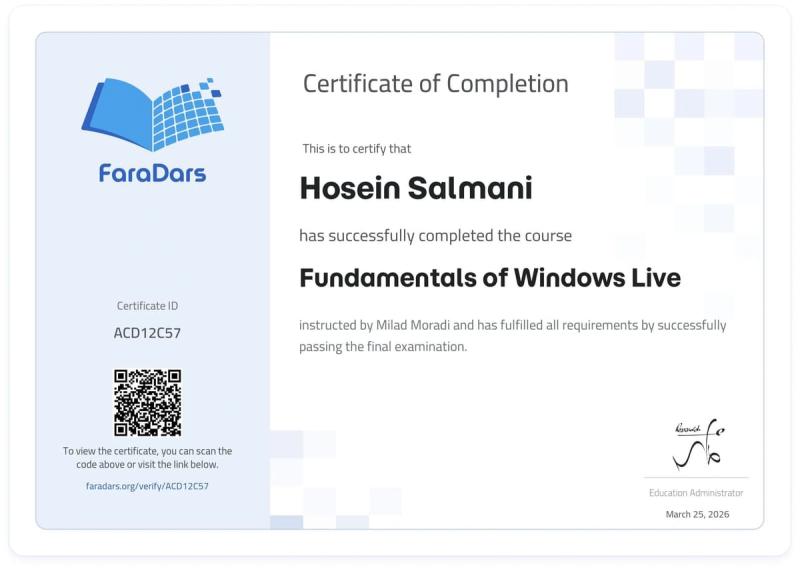 گواهینامه Windows Live